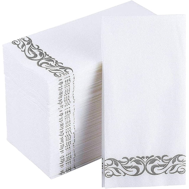Hweilai Line Feeling Soft Absorbent Dinner Napkin Elegant Decorative Guest Paper Towels for Kitchen