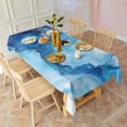 thumbnail image 3 of Blue Marble Pattern Rectangle Tablecloth 60"x120",Waterproof Polyester Rectangle Table Cloth, Wipeable Spillproof Polyester Tablecloth for Dining, Camping, Indoor and Outdoor, 3 of 6