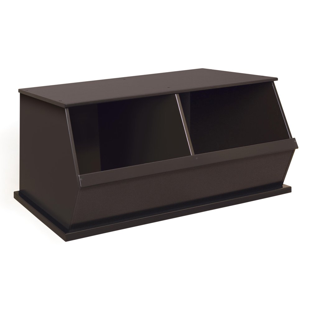badger basket two bin stackable storage cubby