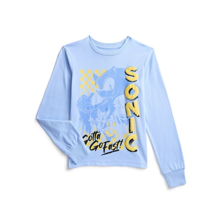 Sonic the Hedgehog Boys Graphic Tee with Long Sleeves, Sizes XS-2XL