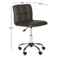 thumbnail image 4 of SAFAVIEH Brunner Modern 32" PVC Leather Desk Chair, Brown, 4 of 7
