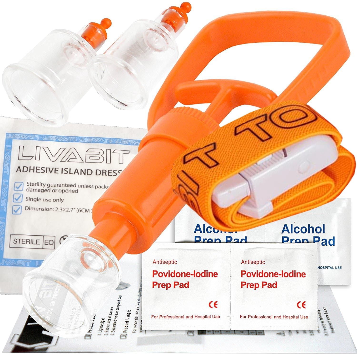 4x LIVABIT Venom Bite Poison Extractor Pump Emergency First Aid Kit Snake Bite