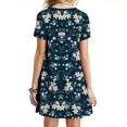 thumbnail image 4 of Lolmot Floral Dress for Women Summer Dresses Beach Casual Shirt Dress Plus Size Floral Short Sleeve O-Neck Loose Flowy Sundresses, 4 of 5