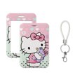 thumbnail image 2 of W Sanrio Cartoons Card Holder Hello Kitty Protective Case Student Hanging Neck Rope PVC Lanyard ID Card Cover Credential Holder FGS, 2 of 7