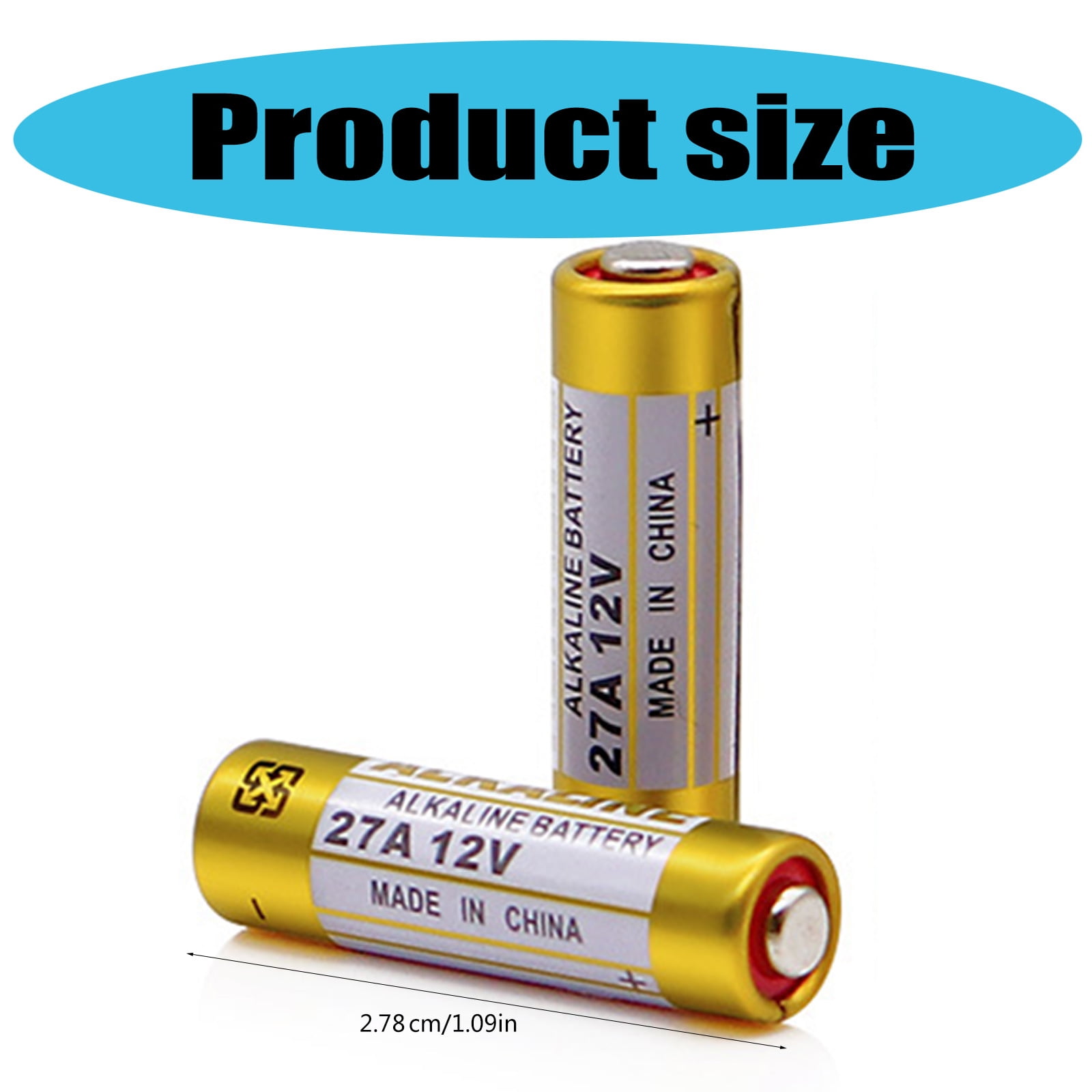 1 Sheet 27A 12V Alkaline Batteries Garage Door Opener Dry Cell Replacement for A27 V27A LR27A WE27A L828