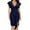 Dark Blue, variant on AOOCHASLIY Miss Dress Fall Women Summer Deep V-Neck Ruffle Sleeves Fashion Splicing Pencil Dress