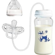 CSONGAZA Pacifier Bottle - Leakproof Silicone Anti-Colic, Breast Milk Bottles with Ergonomic Soft Nipple, Natural Flow Feeding Container, Nursing Supply for Boys Girls Nursery Daycare Travel