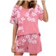thumbnail image 1 of Conjunto de Pijama de las Mujeres de Moda Casual Color Sólido Casa Manga Corta Cuello Redondo Superior Y Pantalones, Ropa de Salón, 1 of 8