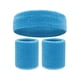 thumbnail image 1 of Nvzi Conjunto de muñequeras deportivas, conjunto de muñequeras deportivas que absorben la humedad y el sudor, muñequera de tela súper cómoda (azul), 1 of 5
