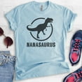 thumbnail image 2 of Nanasaurus T-shirt, Unisex Women's Shirt, Nana T-shirt, Family Dinosaur Shirt, Heather Light Blue, Small, 2 of 6