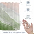 thumbnail image 4 of Grass Green Shower Curtain for Bathroom, Gradient Sea Waves Sandy Beach Coastal Scenery Waterproof Cloth Fabric Bathroom Accessories Set with 12 Rust Proof Plastic Hooks, 72"x78", 4 of 9