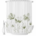 thumbnail image 2 of Sage Green Flowers Waterproof Fabric Shower Curtain,Watercolor Retro White Floral Leaves Waterproof Fabric Shower Curtain for Bathroom Curtains Bathtubs Shower Curtains with 12 Hooks Small 36x72in, 2 of 8