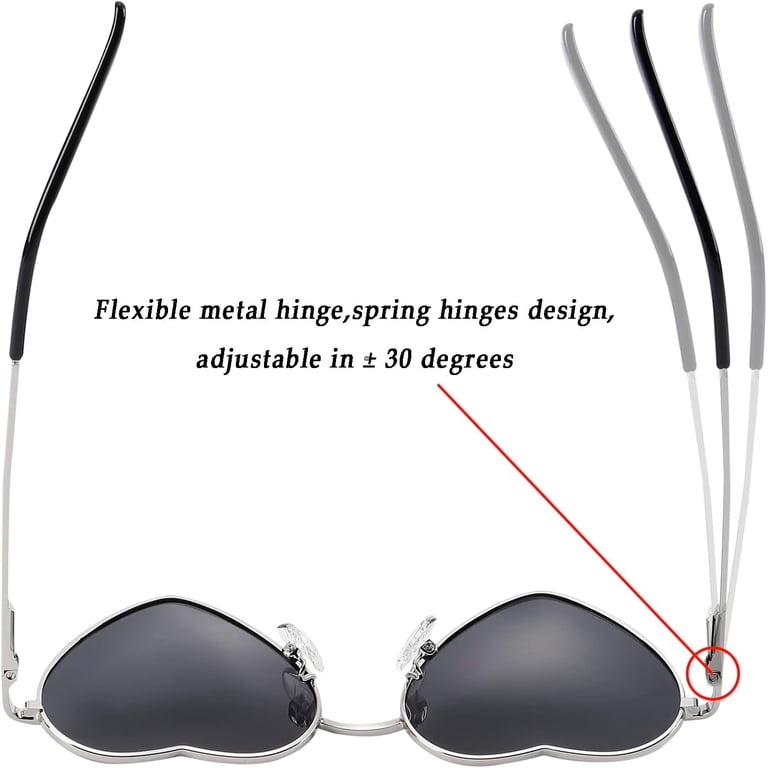 Chic Polarized Heart Sunglasses for Women | UV400 Protection | Stylish Metal Amazon.com: Eiuizah Polarized Heart Sunglasses for Women Men  main image 4