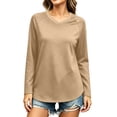 thumbnail image 6 of jjayotai Womens T Shirts Long Sleeve V Neck Basic Tee Curved Hem Tops Casual Loose Fitted Soft Fall Tops Outfits, 6 of 6