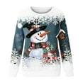 thumbnail image 4 of Bcresic Plus Size Snowman Christmas Sweatshirts for Women Xmas Snowflake Graphic Sweatshirt Casual Crewneck Tunic Pullover Tops Holiday Long Sleeve Jumper Hooded Sweaters 2024,01C_Blue,Small, 4 of 4