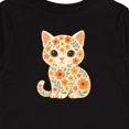 thumbnail image 4 of Inktastic Retro Kitty Cat Flowered Girls Long Sleeve Toddler T-Shirt, 4 of 5