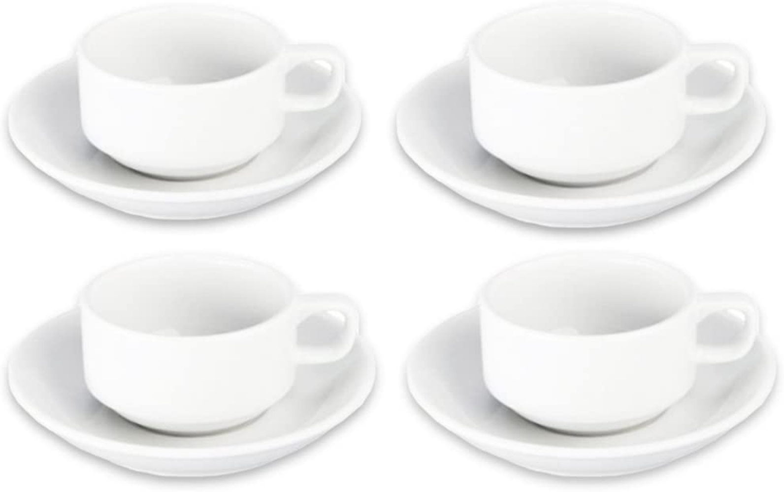 GRACE'S TEAWARE 8-PC Gift Box SET 4 ESPRESSO Mugs Small Coffee Cups & 4 Saucers 