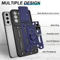 thumbnail image 3 of for Samsung Galaxy S21 FE Case with HD Screen Protector, Heavy Duty Shockproof with 360 ° Rotation Metal Kickstand [Military Grade] Protective Case for Galaxy S21 FE 5G, Blue, 3 of 14