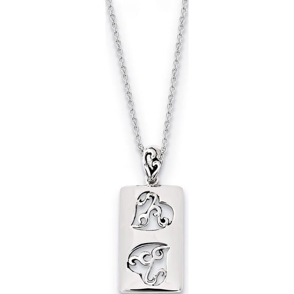 Sterling Silver Antiqued Girlfriends Two 18In Necklace Made In China qsx444