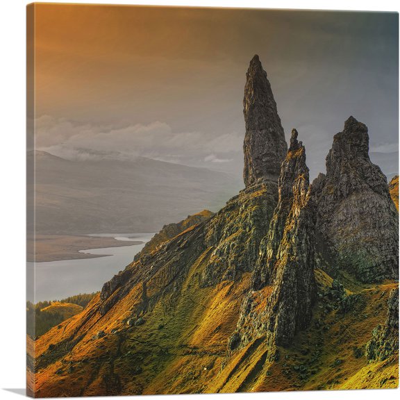 ARTCANVAS High Rock Mountains Home Decor Square Canvas Art Print - Size: 12" x 12" (0.75" Deep)