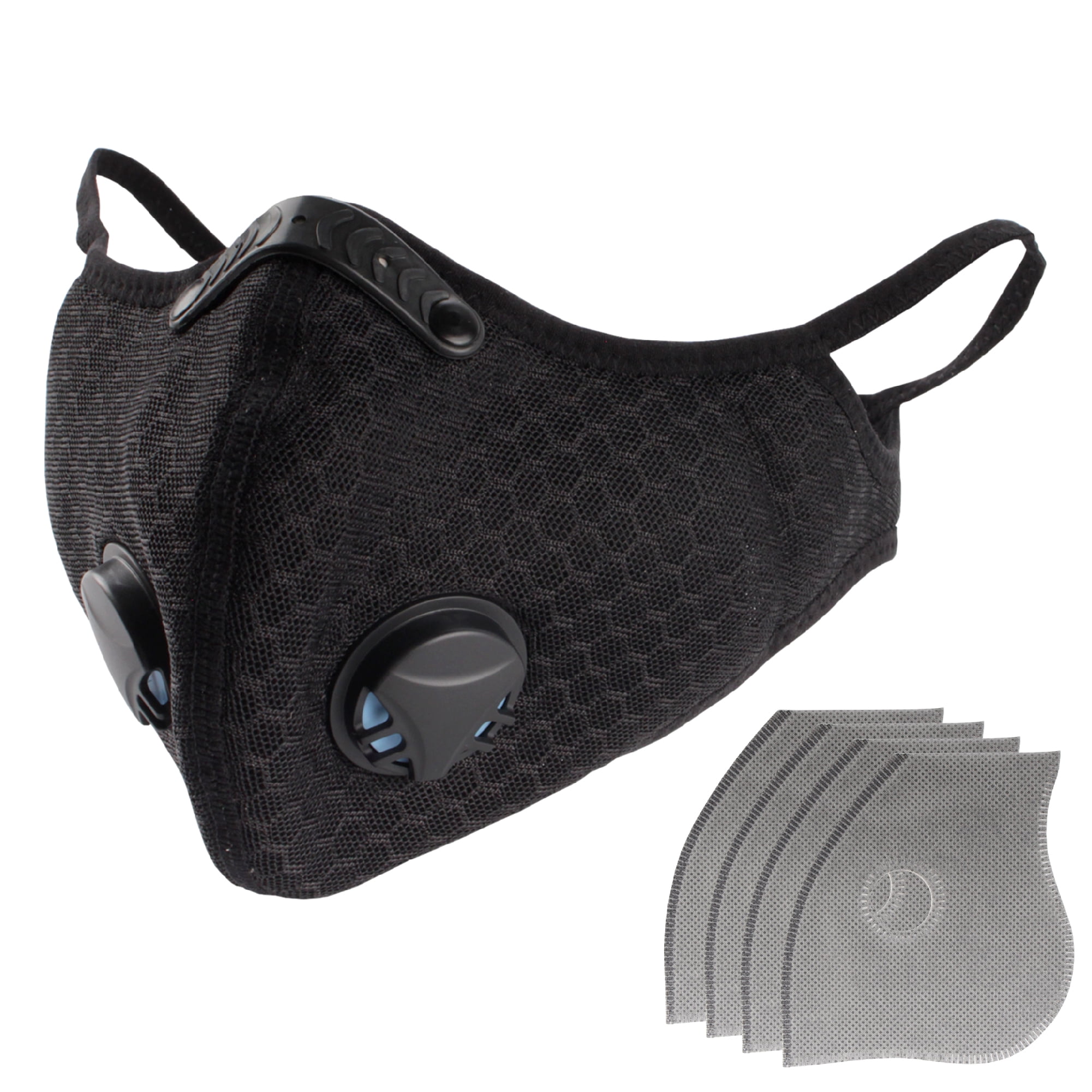 Activated Carbon Dust Sport Mask with Exhalation Valves 1 Piece