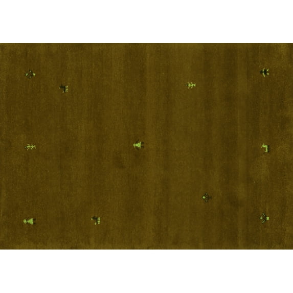 Ahgly Company Indoor Rectangle Abstract Green Contemporary Area Rugs, 8' x 12'