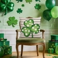 thumbnail image 4 of Beautynvta St. Patrick's Day Pillow Cover, 18x18 Inch Green Irish Shamrocks Throw Pillowcase Linen Cushion Cover for Couch Sofa Living Room Home Decor, 4 of 4