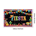 thumbnail image 3 of Colorful Design Fiesta Banner Sombrero Fiesta Party Cactus Fiesta for Mexican Celebration Festive Event Indoor Decor Party Backdrop, 3 of 8