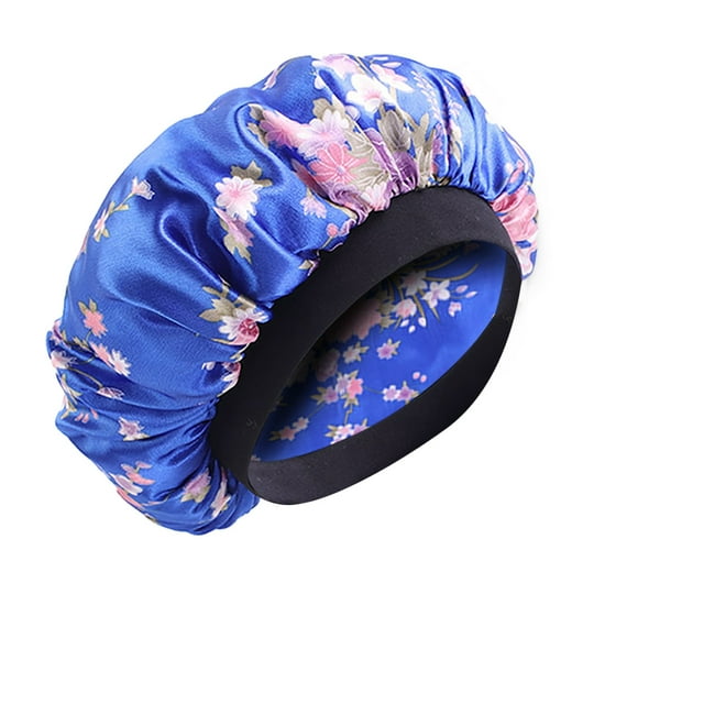 WIFKLSIIPG Large Printed Headband Nightcap Bohemian Turban Hat Satin Shower Cap