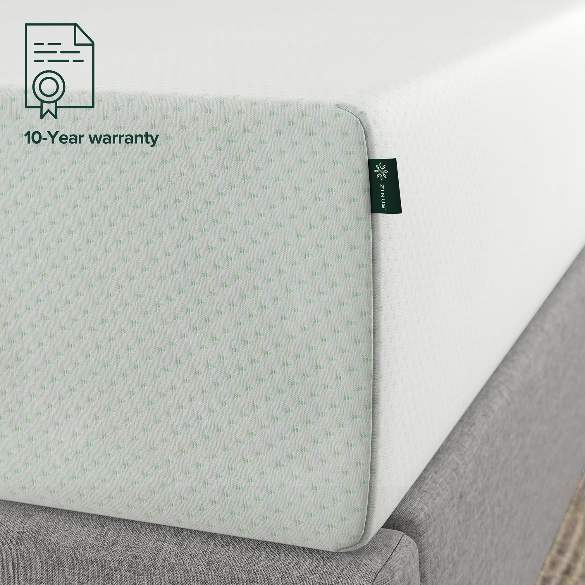 Zinus Spa Sensations Green Tea Rest Well 10" Medium Memory Foam Mattress, Twin