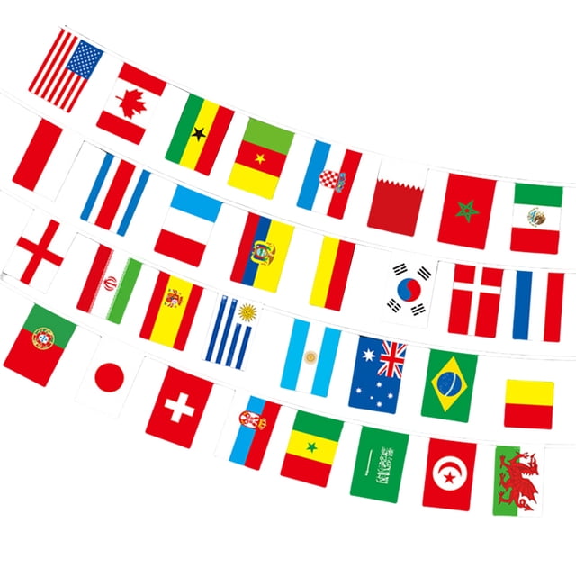 Naiovety Cuerda Bandera Bar Top 24/32 Naciones Copa Europea Percha pequeña Adorno de Navidad Home Garden Sign Banderín Banner 8 / 10m Type2 NO2