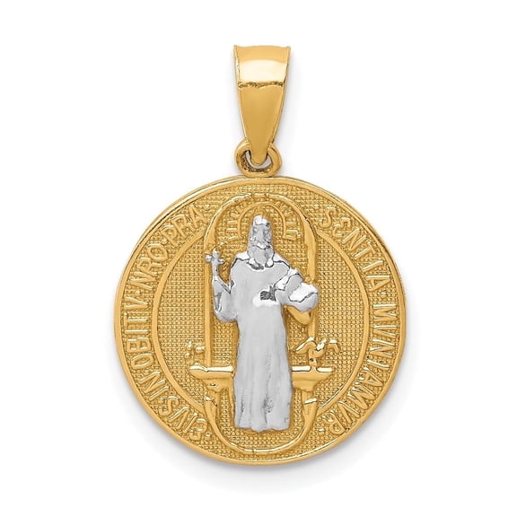 DewberryDiamonds 10K Yellow Gold San Benito Medal Pendant  (Weight : 1.46 gm, Length : 20.62 mm)