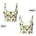 thumbnail image 5 of Haiem Cute Bear Pattern Womens Sports Bra - U Neck Padded Low Impact Yoga Bra Workout Crop Top Gym Moisture-Wicking Workout Vest -XX-Large, 5 of 9
