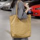thumbnail image 5 of Bolso de mano de papel Kraft de alta calidad, resistente al agua, para mujer, estilo retro, plegable, grande, para ocio, 5 of 5