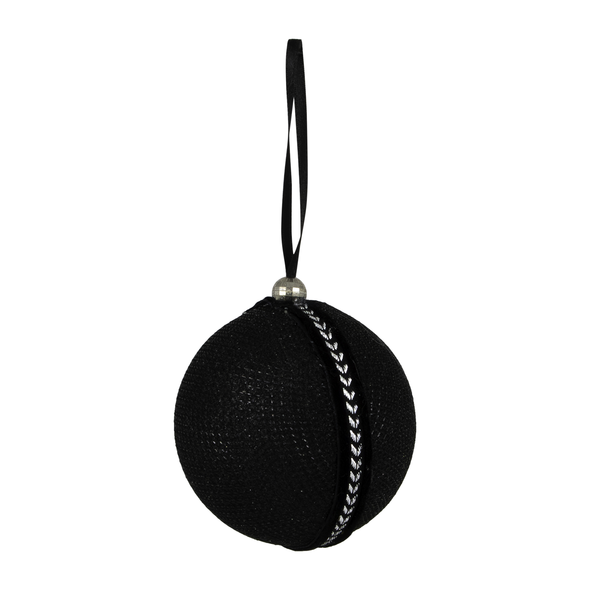Northlight Sequined and Textured Christmas Ball Ornaments - 2.75" - Black - Set of 4