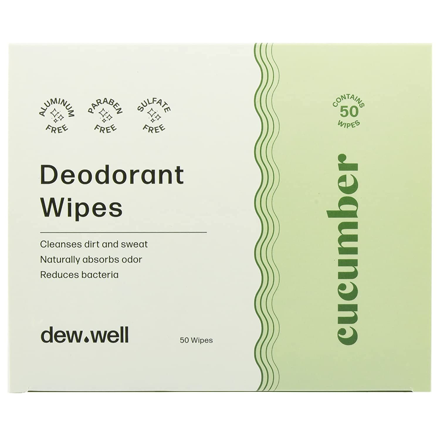 Dew Well Refresh Deodorant Wipes Cucumber Scent 50 Individually