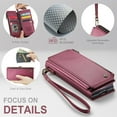 thumbnail image 4 of for Galaxy Z fold 5 Case, for Samsung Z fold 5 Case with Pen Holder Slot, 【RFID Blocking】 for Samsung Galaxy Z fold 5 Wallet Case with Card Holder Zipper Strap PU Leather Flip, Wine Red, 4 of 11