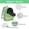 thumbnail image 2 of Green Frog Backpack – Forest Nature Style with Cartoon Frog, Flower, and Mushroom Print for Daily Use, 2 of 4