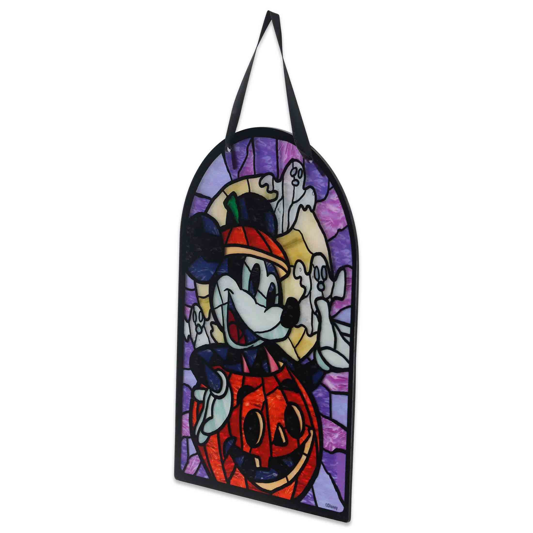 Disney Outdoor Decor Stained Glass-Style Mickey Halloween Wall Art