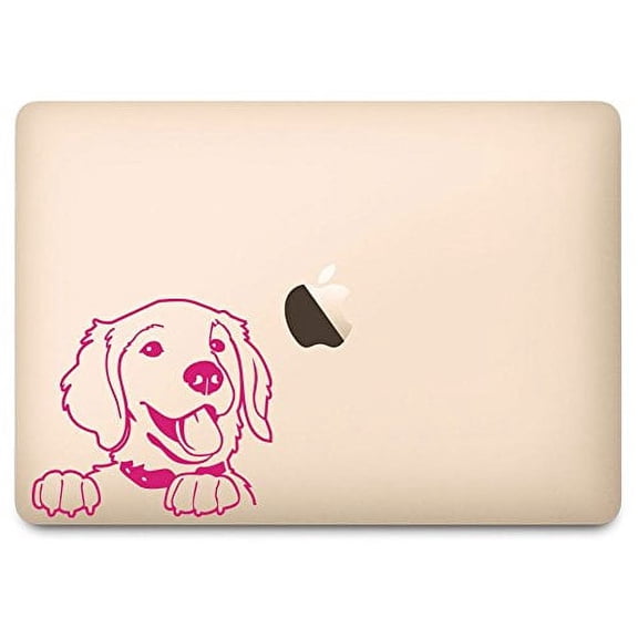 Hot Pink Prince the Golden Retriever Decal for 12" Macbook