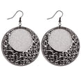 thumbnail image 1 of Pendientes geométricos Qarigey aretes círculo hueco mujer Negro, 1 of 6