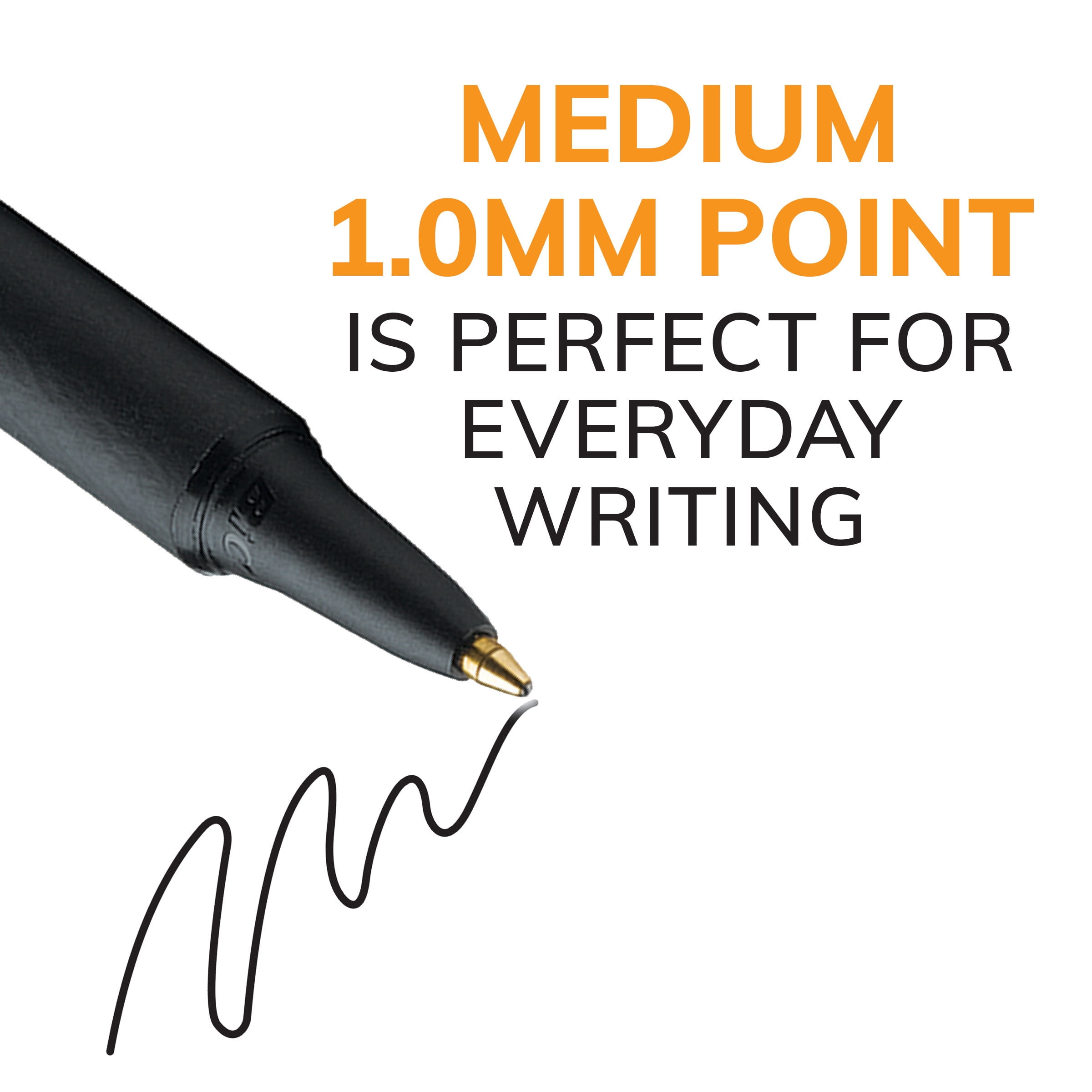 BIC Soft Feel Black Retractable Ballpoint Pens, Medium Point (1.0mm), 18-Count Pack, Black Pens