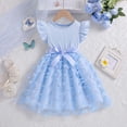 thumbnail image 5 of RMGVDSD Toddler Flower Girl Dress Girls Summer Dress Ruffle Sleeves Tulle Dresses Bowknot Tutu Birthday Princess Dresses Party Sundress 4-5 Years, 5 of 5