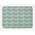 thumbnail image 1 of Floral Bath Mat, Botanical Art Pattern with Purple Iris Green Leaves in Japanese Style, Plush Bathroom Decor Mat with Non Slip Backing, 29.5" X 17.5", Pale Blue Green, by Ambesonne, 1 of 2