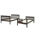 thumbnail image 2 of SEGMART Wood Bunk Beds , 76.97'' x 51.57'' Solid Wood Twin-Over-Full Bed, Sturdy Wood Twin-Over-Full Bunk Beds w/ 4 Storage Shelves, 4-Step Ladder, Full-Length Guardrails, 250lbs, S1934, 2 of 8