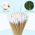 thumbnail image 4 of Bamboo Cotton Swabs Set - 400 ct with 300 Double-Tipped 3-Inch and 100 Long 6-Inch Swabs - Biodegradable and Organic with Storage Case for Makeup, Pet Care, and Cleaning, 4 of 16