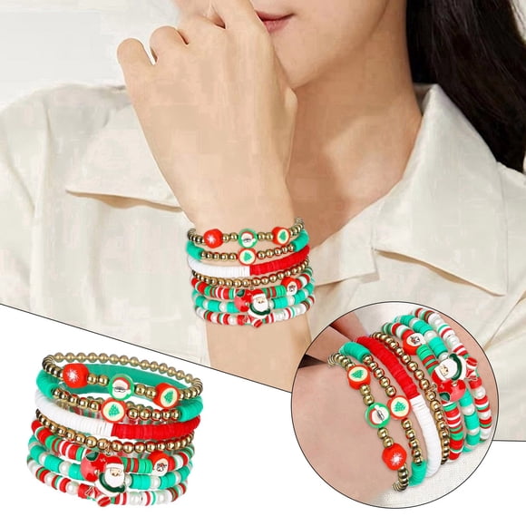 SIfdSeng Bracelet Père Noël Ensemble de Noël Fête Tempérament Ambiance Accessoire Décoratif Nouveau Bracelet Labradorite Bracelet Fait Main Bracelet en Cristal