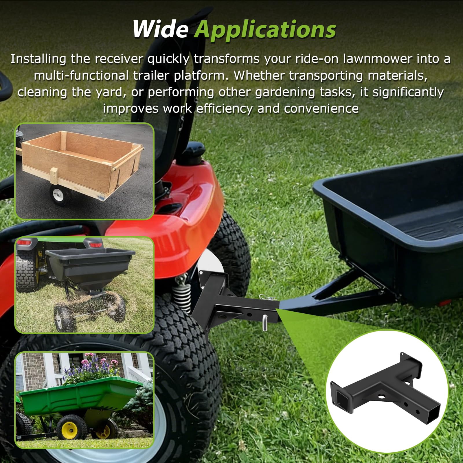 2" Trailer Hook Receiver for Craftsman LT1000 Lawnmower,Compatible with Most 2" Trailer Attachments On The Market