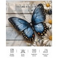 thumbnail image 5 of Butterfly Daisy Wrap Around Bed Skirts for King Bed 18" Drop,Bed Skirt with Adjustable Elastic Belt Dust Ruffle Bed Valance for Bedroom Hotel Retro Spring Floral Flower Wooden Grain Bed Frame Cover, 5 of 7