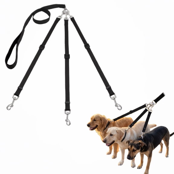 Dog Leashes 3 Way Adjustable Dog Lead, Nylon Multi Dog Leash with 360 Degree Swivel Clip and Comfortable Handle for Walking